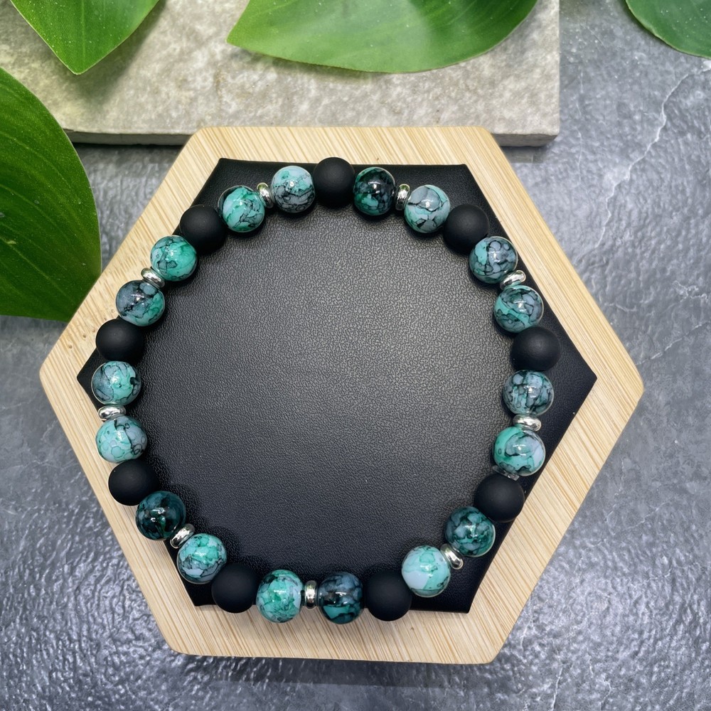 Handmade Bead Beaded Stackable 8” Plus Stretch Bracelet New Free Ship C1317