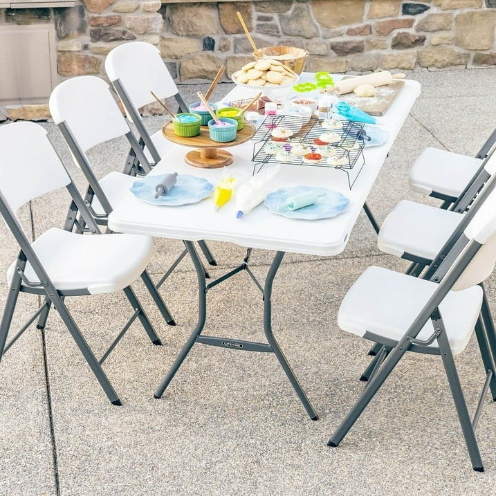 Lifetime 6-Foot Fold-In-Half Table,(White)
