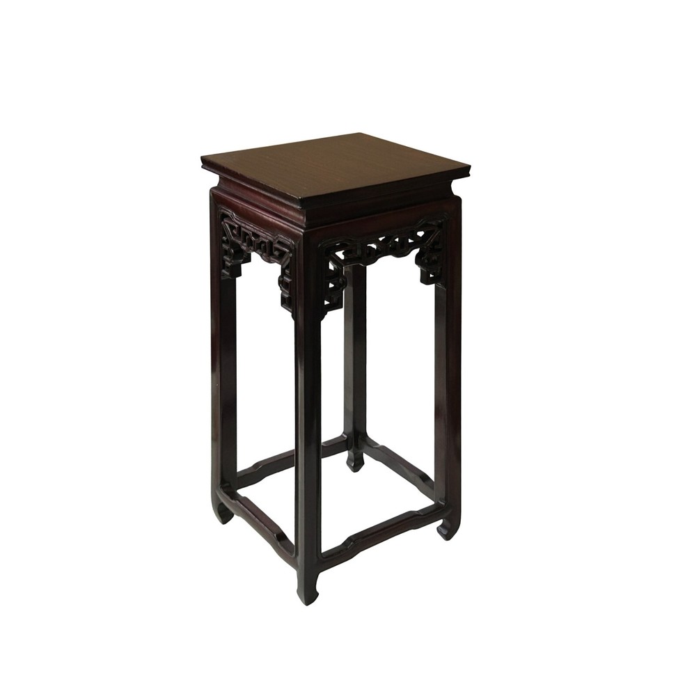6" Brown Ru Yi Pattern Square Tall Slim Display Stand Easel st1060