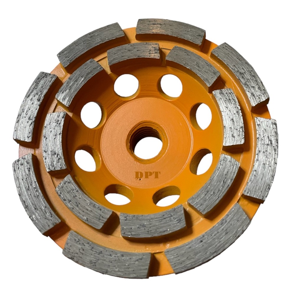 4-1/2" Concrete Grinding Cup Wheel Diamond Double Row Stone Masonry Threaded