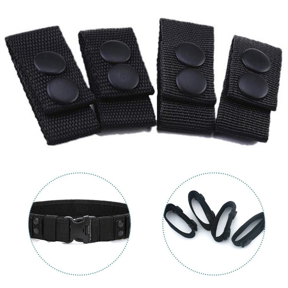 Tactical Buckle Belt Keeper 4 Adjustable Nylon Snaps for Belt Security