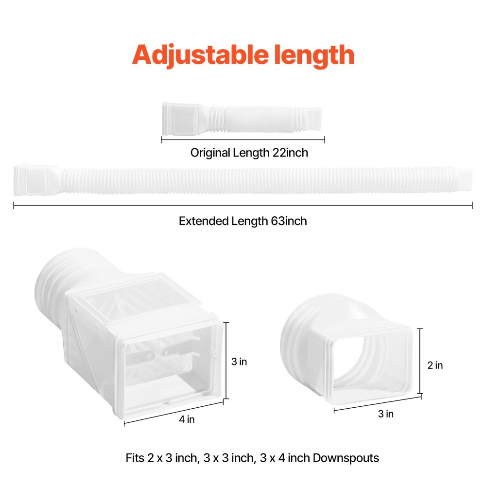 [New]Rain Gutter Downspout Extensions,2-Pack Flexible Downspout Extender,Down Sp