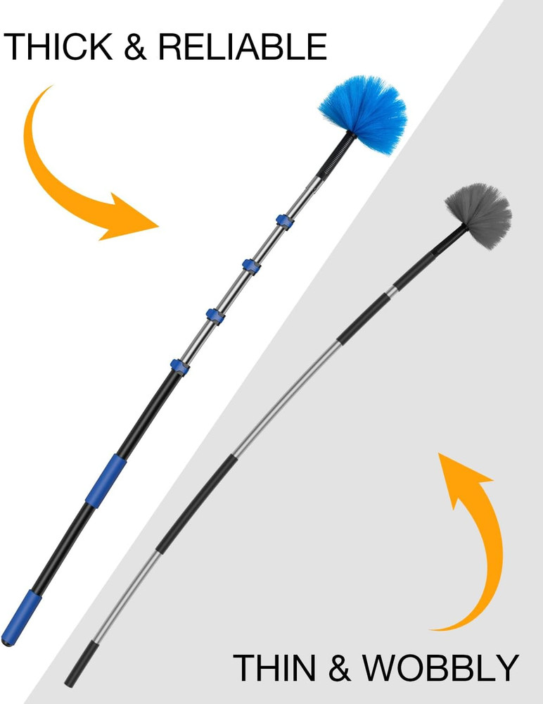 Telescoping Pole, 1.4-3 Ft with Joint Angle & Squeegee Adaptor, Aluminum Telesco