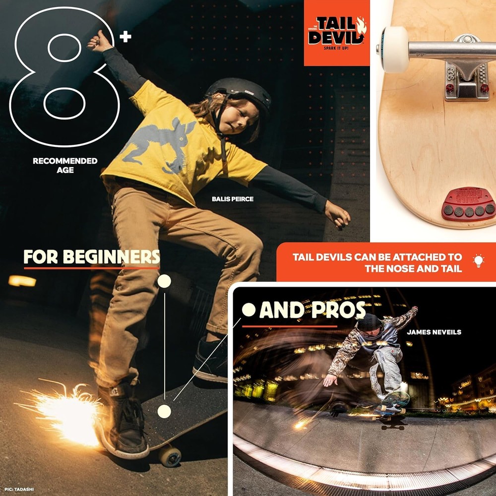 Skateboard Spark Plate Tail Devil Attachment