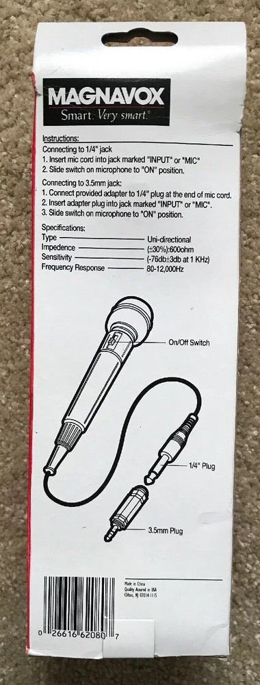 Magnavox Microphone Model M62080 Universal