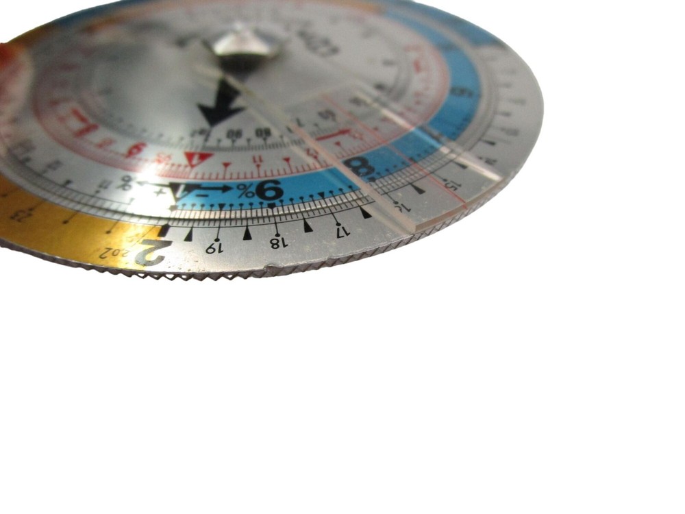 Vintage Controller Mod. 75 R Circular Slide Rule Calculator Tool In Case GUC