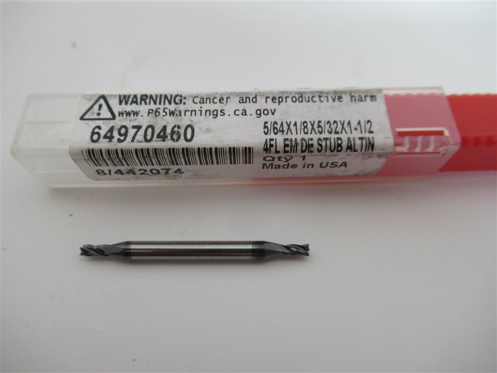 Accupro 64970460 , 5/64" Solid Carbide Double End Square End Mill Bit