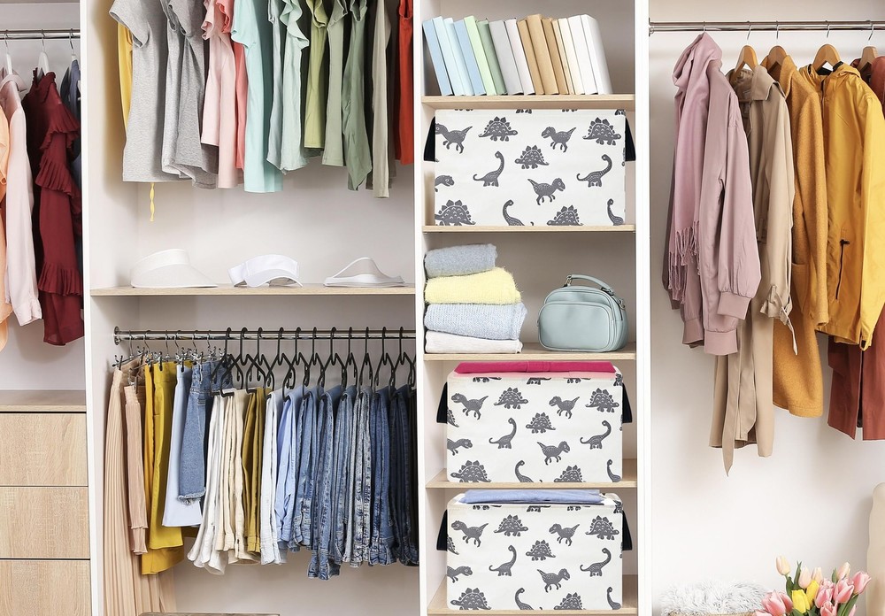 HUAYEE Rectangle Dinosaur Pattern Gift Basket Storage Bin Laundry Hamper Stor...