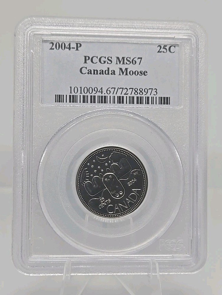2004-P CANADA 25 CENT MOOSE PCGS MS67