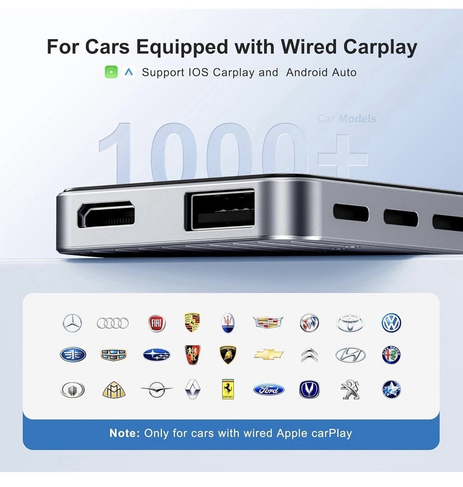 Wireless Carplay Adapter Compatible With Android Auto And Carplay. 4K