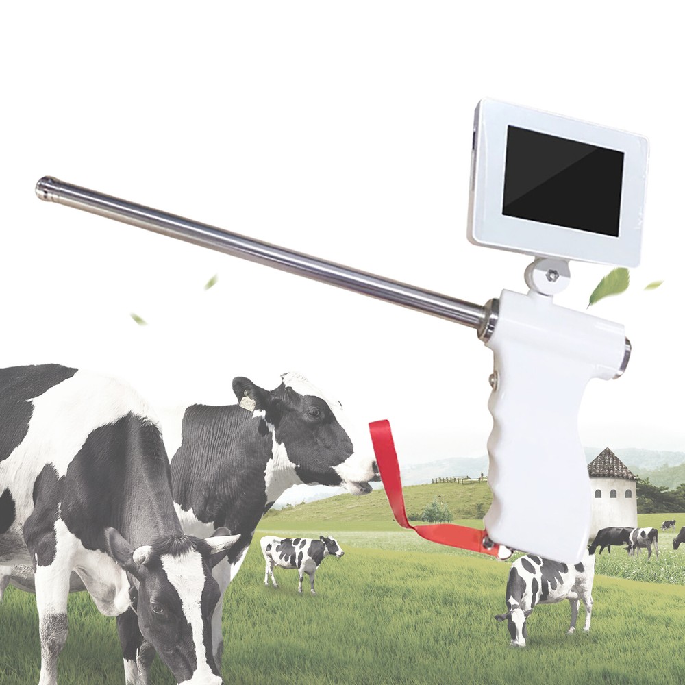 Insemination Kit For Cows Cattle Visual Insemination Gun w/ Adjustable HD Screen