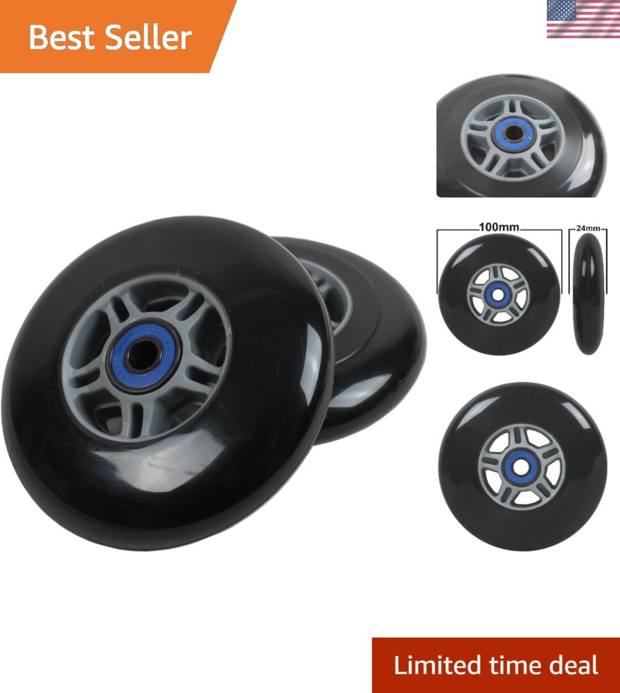 Durable 100mm Replacement Scooter Wheels with ABEC 7 Bearings for Smooth Ride