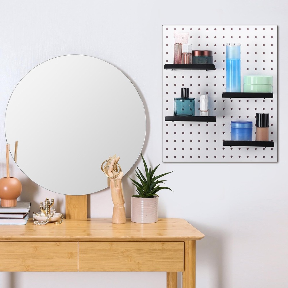 Coume 4 Pack Pegboard Shelves Wall Organizer Peg Board Shelf Brackets Black