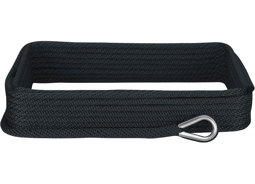 Extreme Max 3006.3465 BoatTector Solid Braid MFP Anchor Line/Thimble 1/2x50' Blk