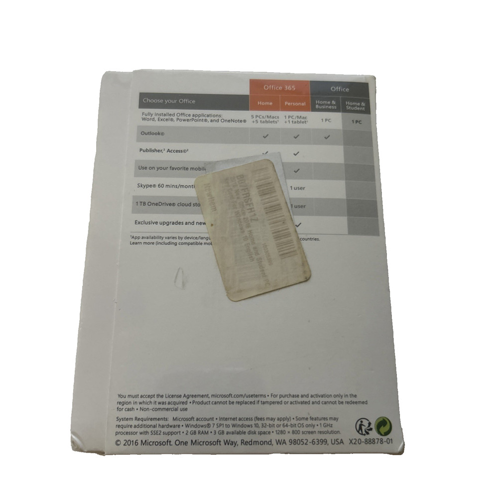 Microsoft Office Home & Student 2016 English Windows Software - Eurozone