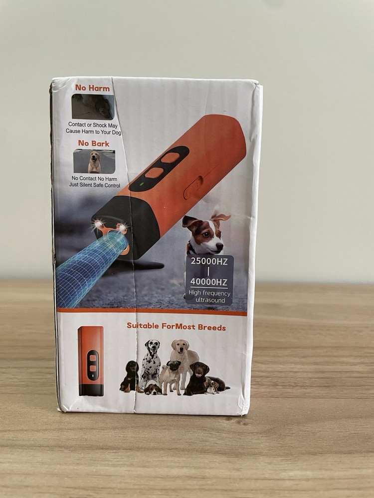 Ultrasonic Anti Barking Device with Warning Tone, Flashlight, Regulation
