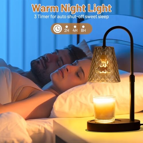 Candle Warming Lamp with Timer : Adjustable Light Level Adjustable Height Gray