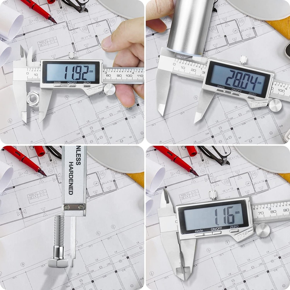 Durable Waterproof Digital Caliper - Huge LCD, Inch/mm Conversion, 150mm Range