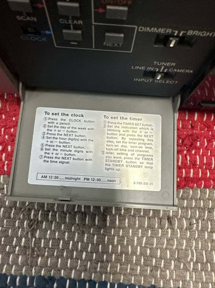 Vintage Programmable Betamax Portable Tuner Timer Unit Sony TT-2000 Untested