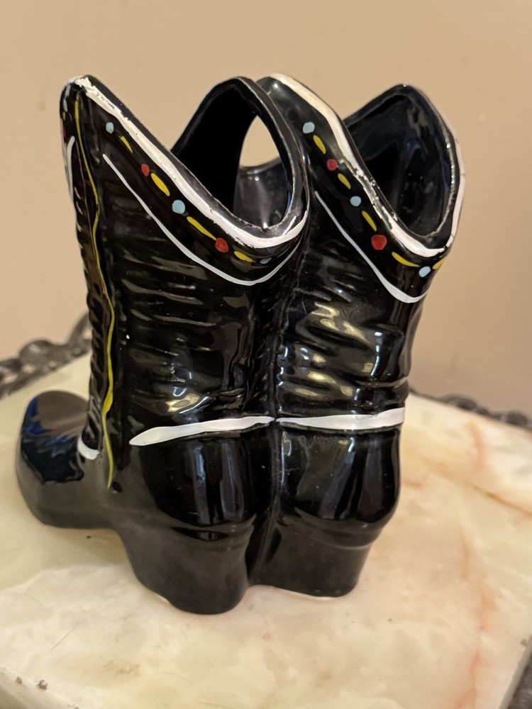 Vintage mccoy Black Boots Ceramic