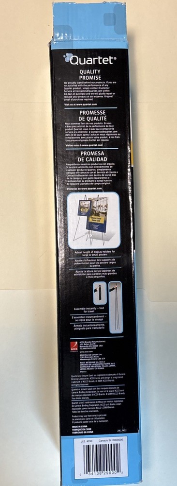 Quartet Instant Display Easel Model 29E Black – 64″ Folding Steel Easel