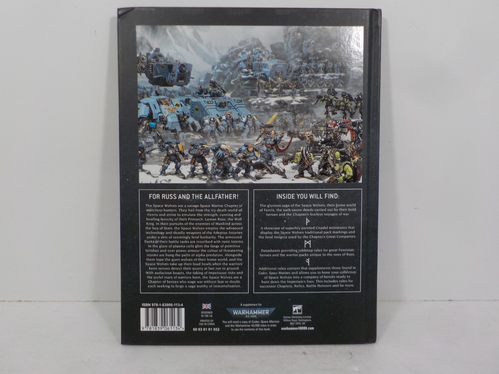 A0223 Warhammer 40K: Space Wolves Codex Supplement HC & Index Cards