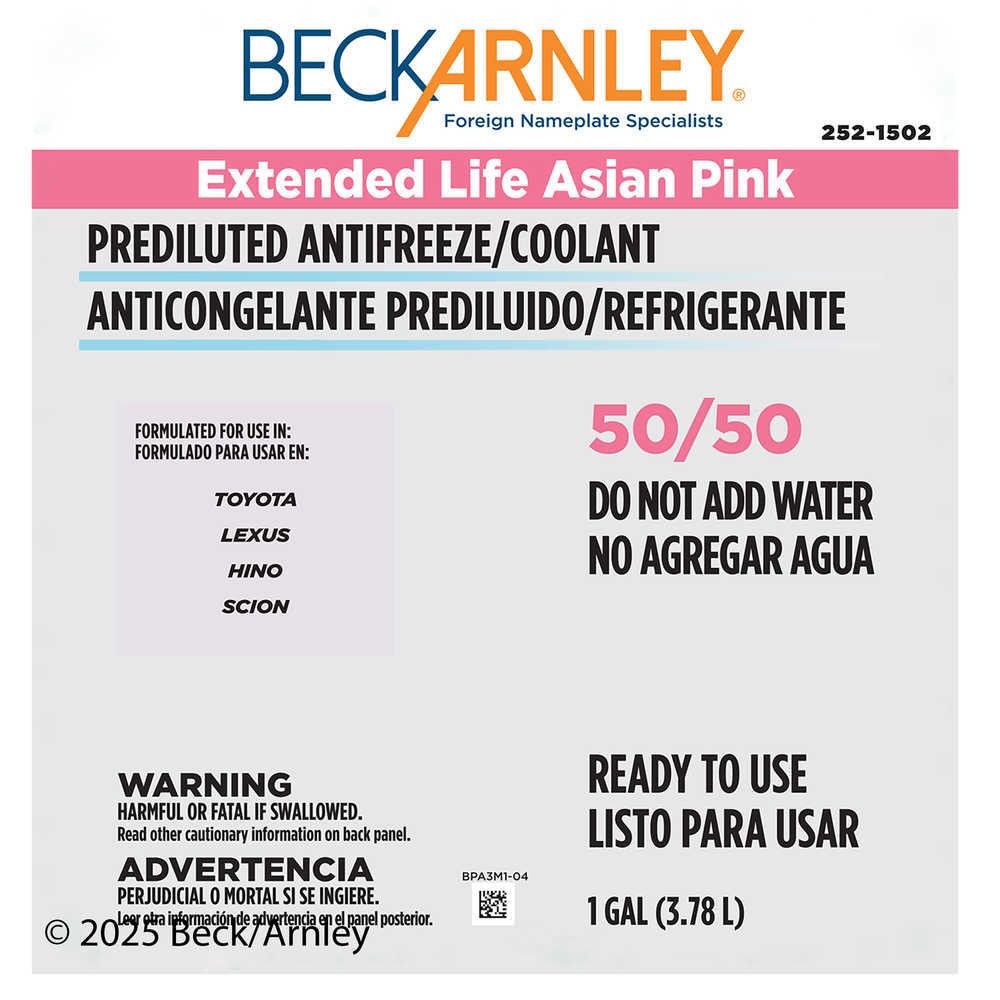 Engine Coolant / Antifreeze Beck/Arnley 252-1502