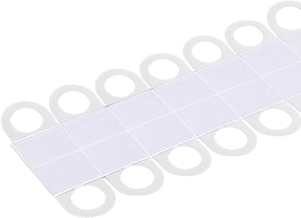 Clear Self Adhesive Hang Tabs - Plastic Display Hooks with Large Round Hole Pegb