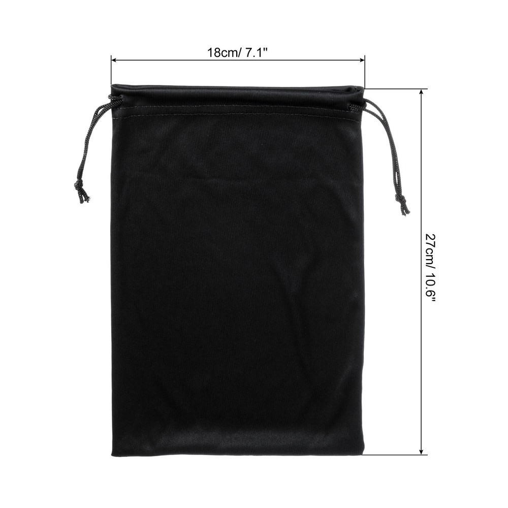 1Pcs Ski Goggle Bag Microfiber Snow Goggles Case Drawstring Pouch Black