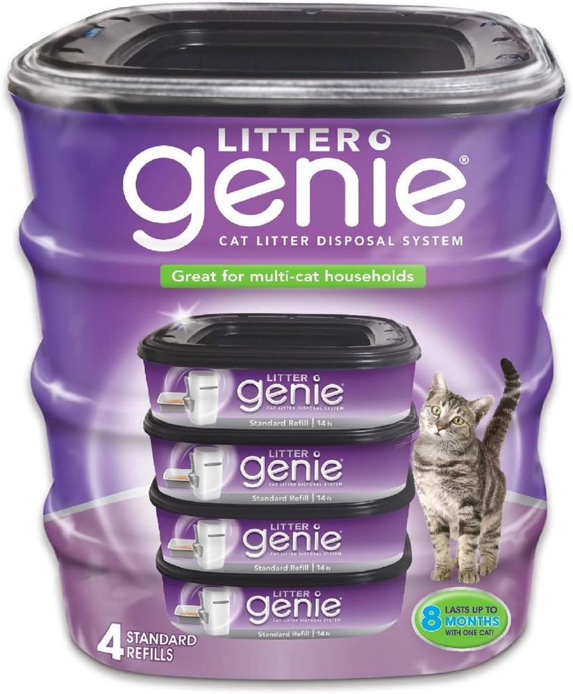 Durable 4-Pack Cat Litter Refill Bags | Odor Locking Technology for 2