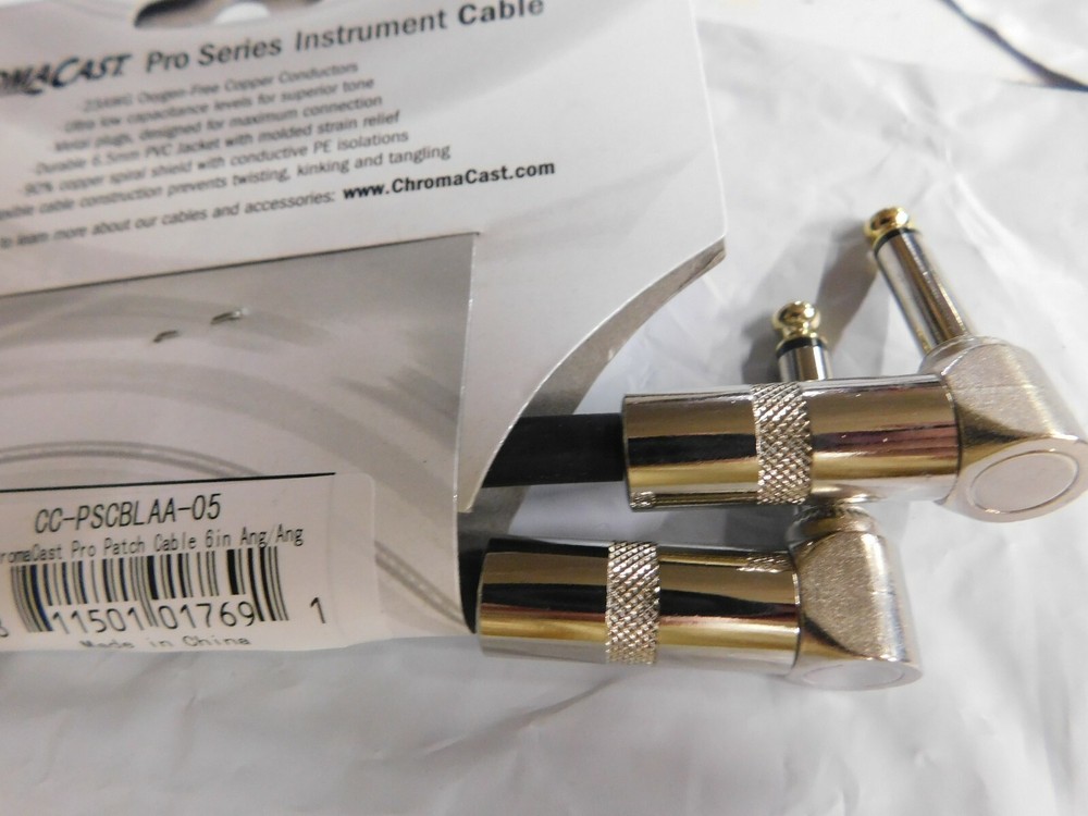 CHROMACAST PRO SERIES INSTRUMENT CABLE-6"-ANGLE/ANGLE PATCH CABLE-2 Pack