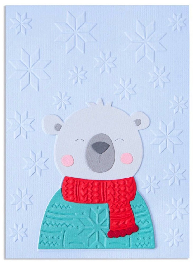 Sizzix Thinlits Cozy Bear 4pc set + emboss #665496 Retail $14.99 by Lisa Jones
