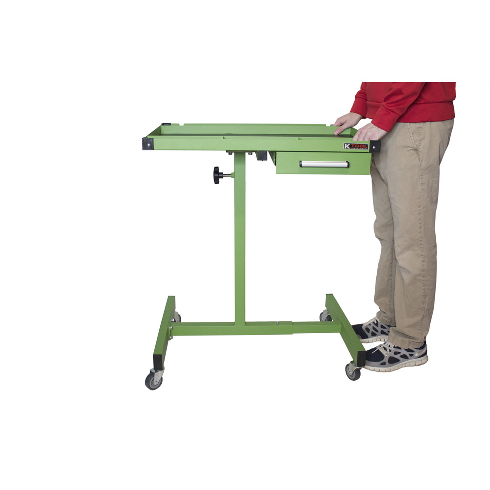 K Tool 75108 Adjustable Worktable with Drawer & Casters