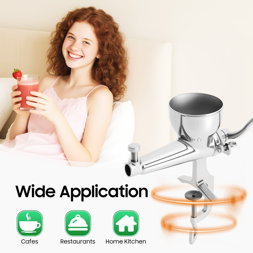 Manual Wheatgrass Juicer Hand Press Wheat Grass Fruit Juicing Extractor Silver