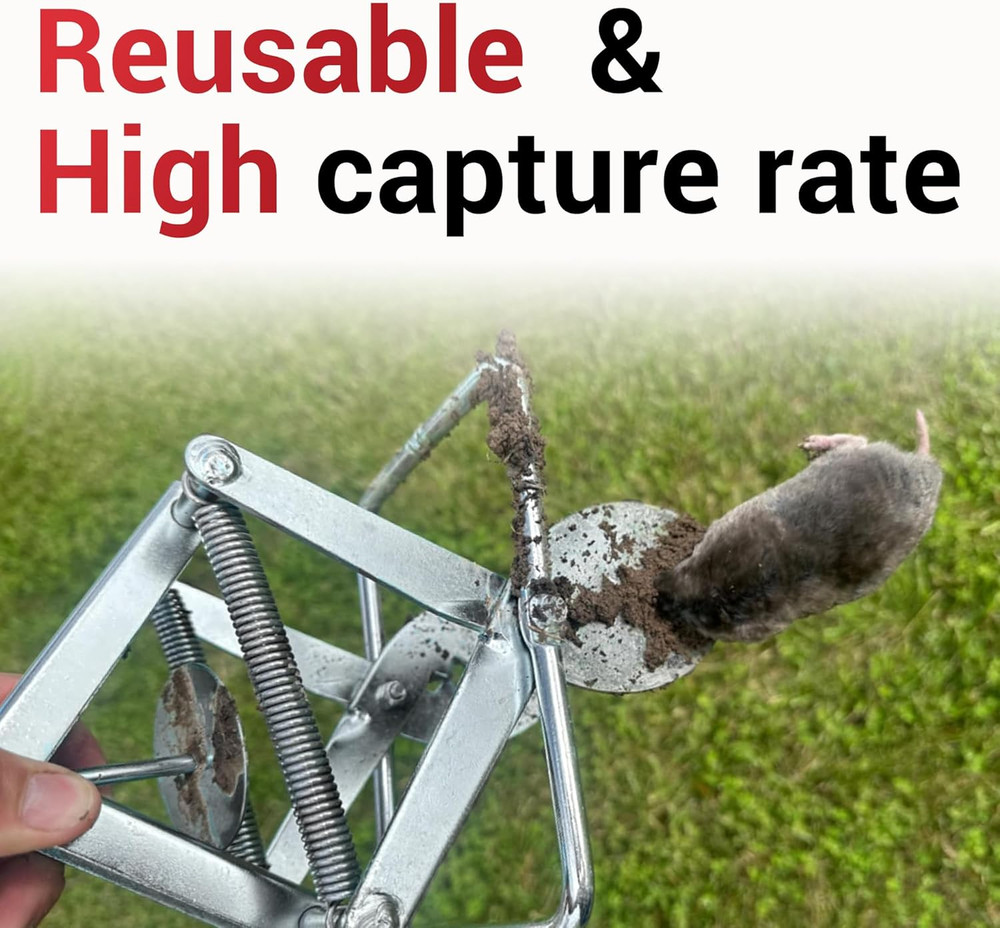 Upgraded Mole Trap Scissor, Mole Traps for Lawns That Kill Best, Easy Step Setup