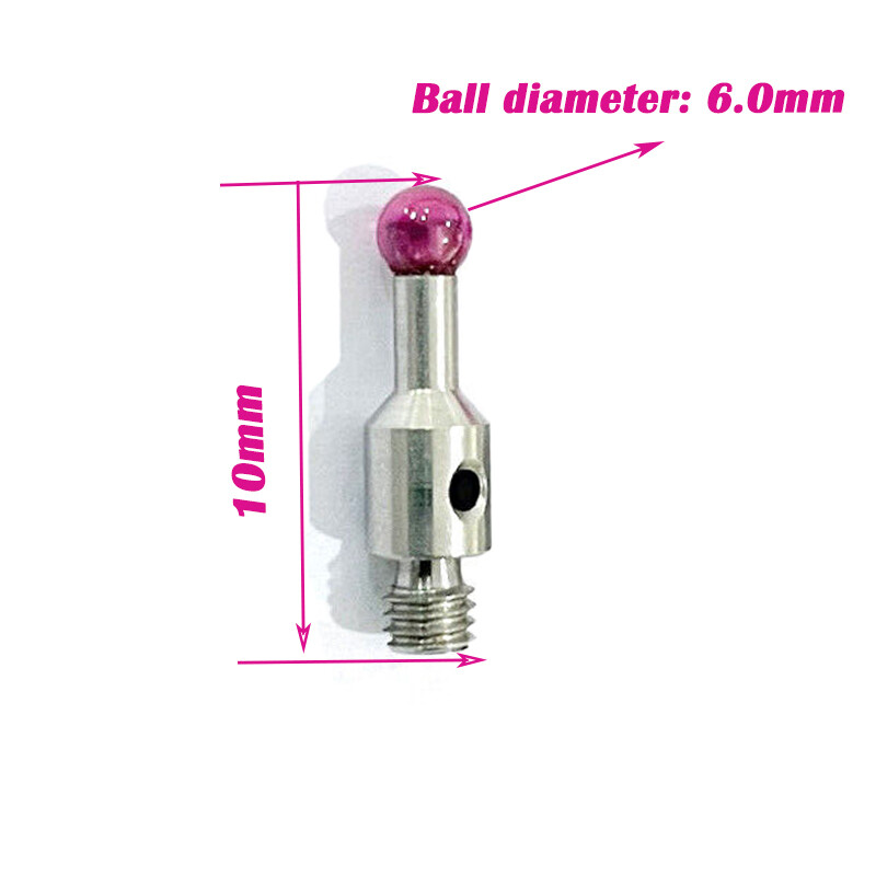 2Pcs TESA ROME Arm Touch Probe Ruby Styli Ruby Ball 6mm M3 Thread Stylus L10mm