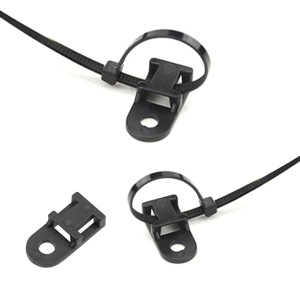60 Set Cable Zip Tie Mounts Kit Black 6" Ties, 60 Set,