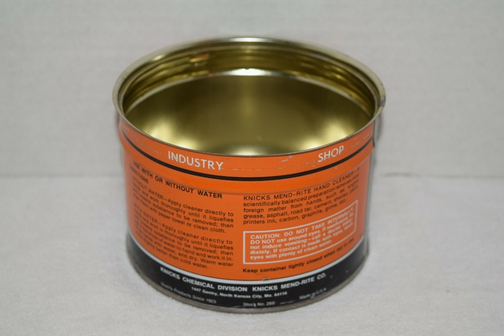 Collectible Knicks Mend Rite Spee-d Hand Cleaner Tin (B)