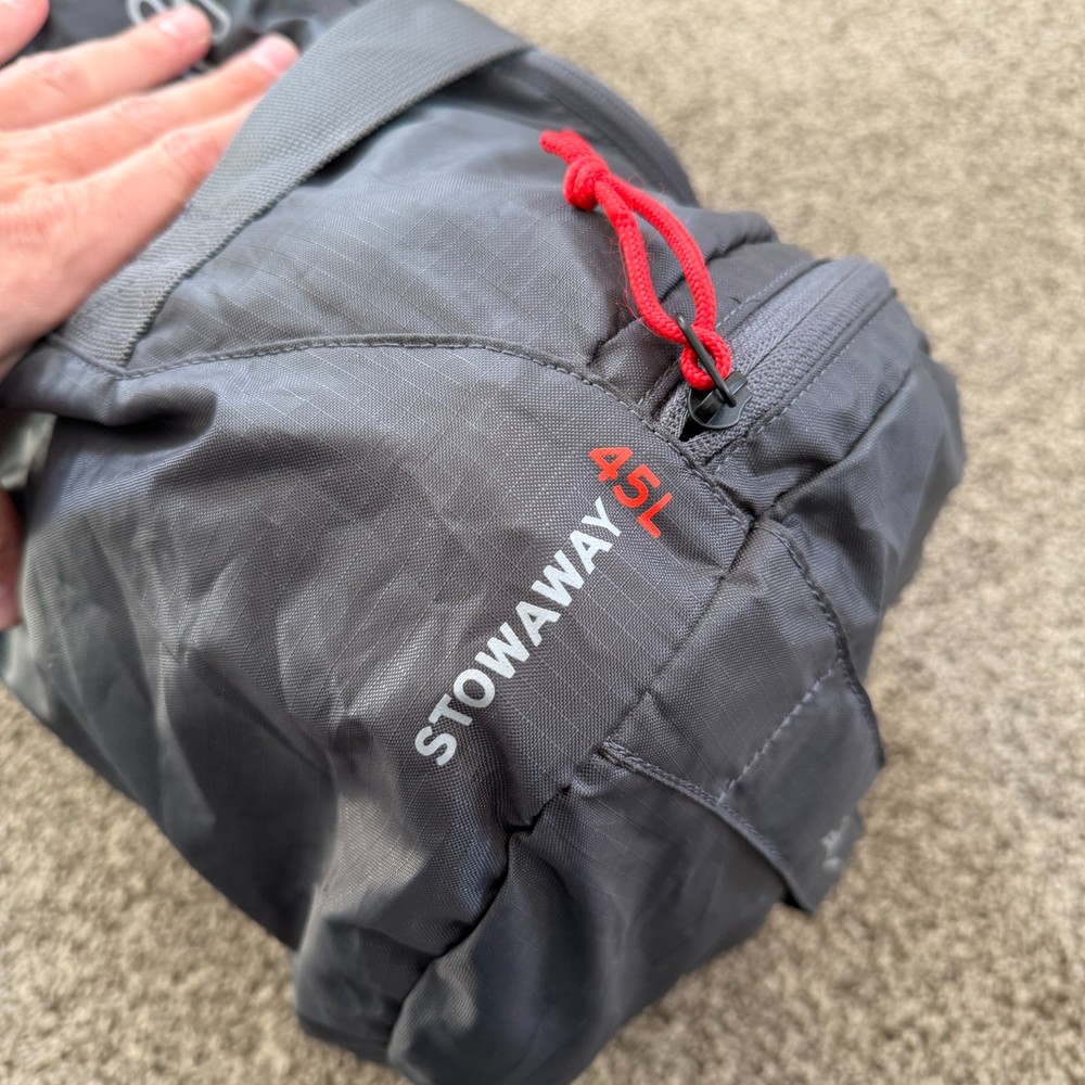 Eddie Bauer Stowaway Packable 45L Duffel Bag Ripstop 45L Gray EUC