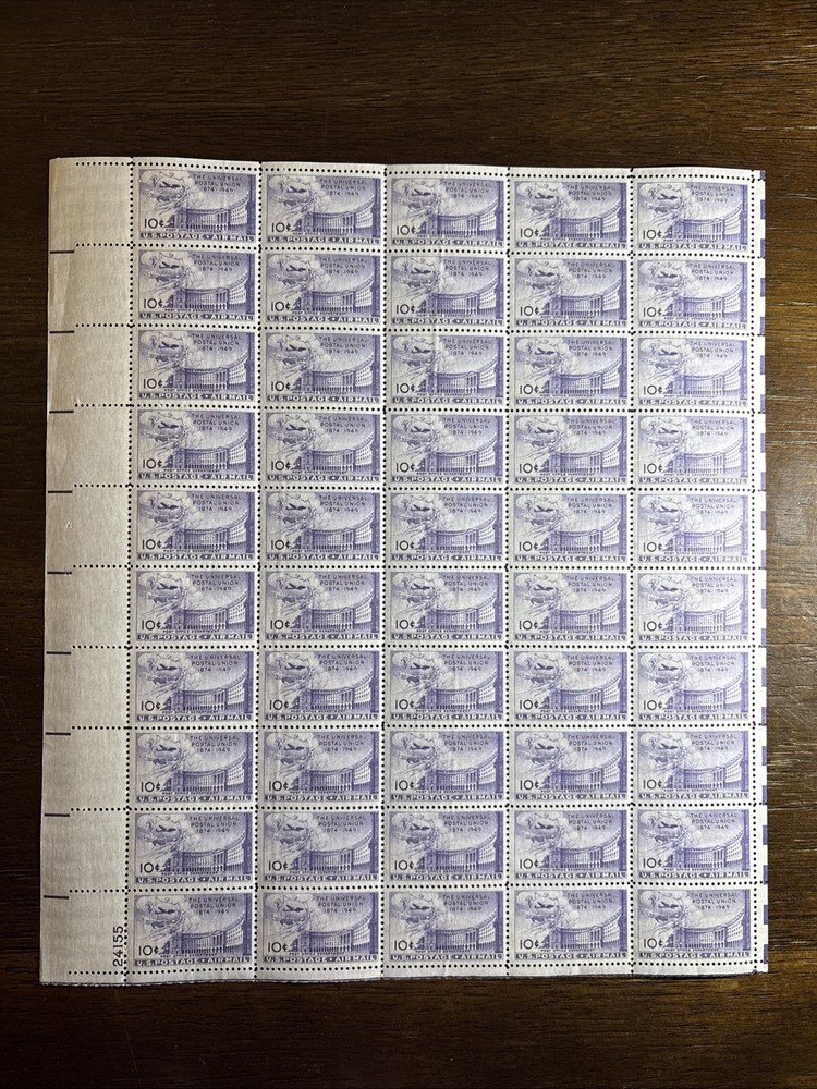 C42 US Air Mail Mint Sheet, 10 Cent Post Office Building, Mint NH