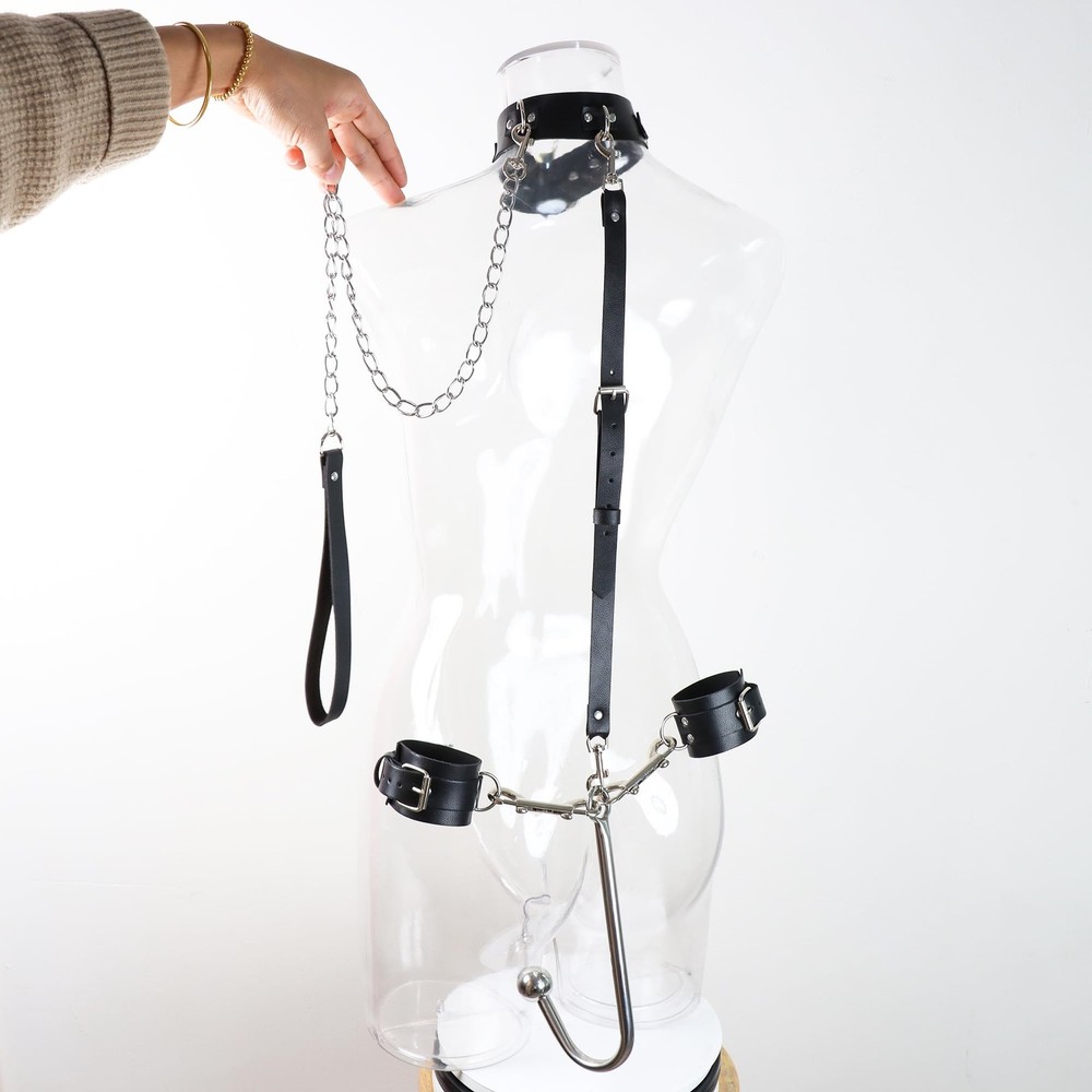 Complete BDSM Starter Kit with Anal Hook, Adjustable Neck Wrist Restraints H...