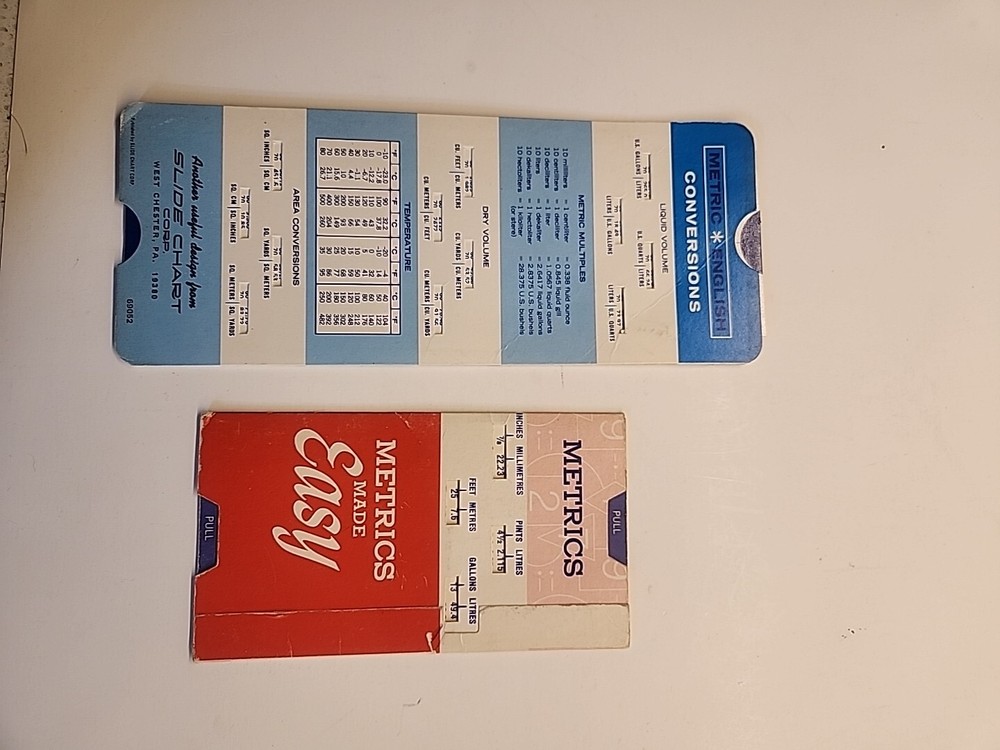 Vintage Metric Conversion Slide Calculators (2)
