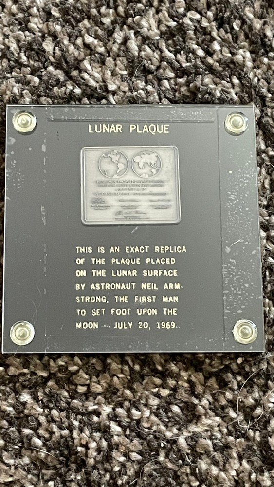 Apollo 11 silver Lunar Plaque in case