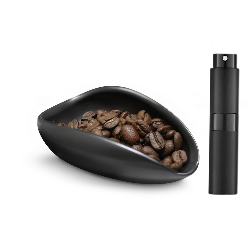 Coffee Bean Dosing Cup and Spray Bottle Set, Ceramic Single Dosing Tray for C...