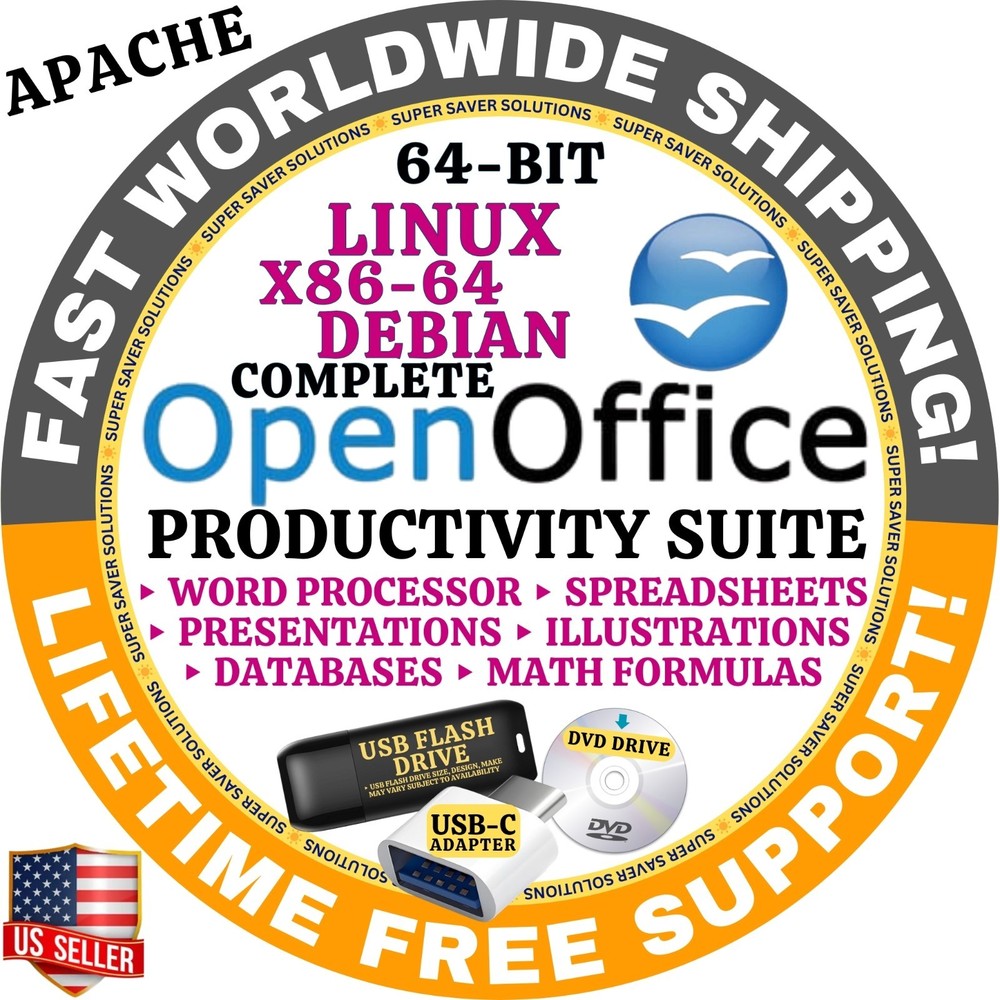 APACHE OPEN OFFICE LATEST BUILDS for WINDOWS / LINUX OS / MAC | FAST SHIPPING