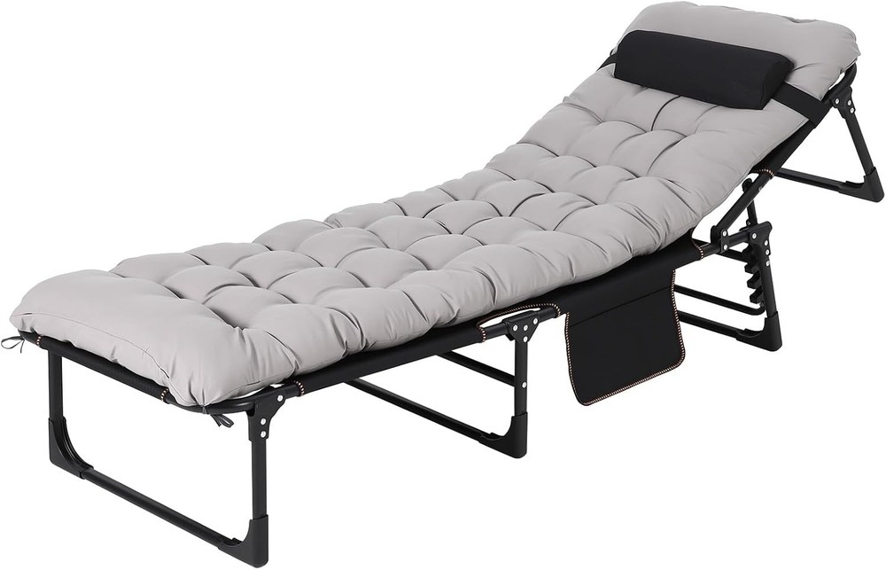 Camping Cot Bed,Folding Sleeping Cot with Removable Thick Mattress and Carry Bag