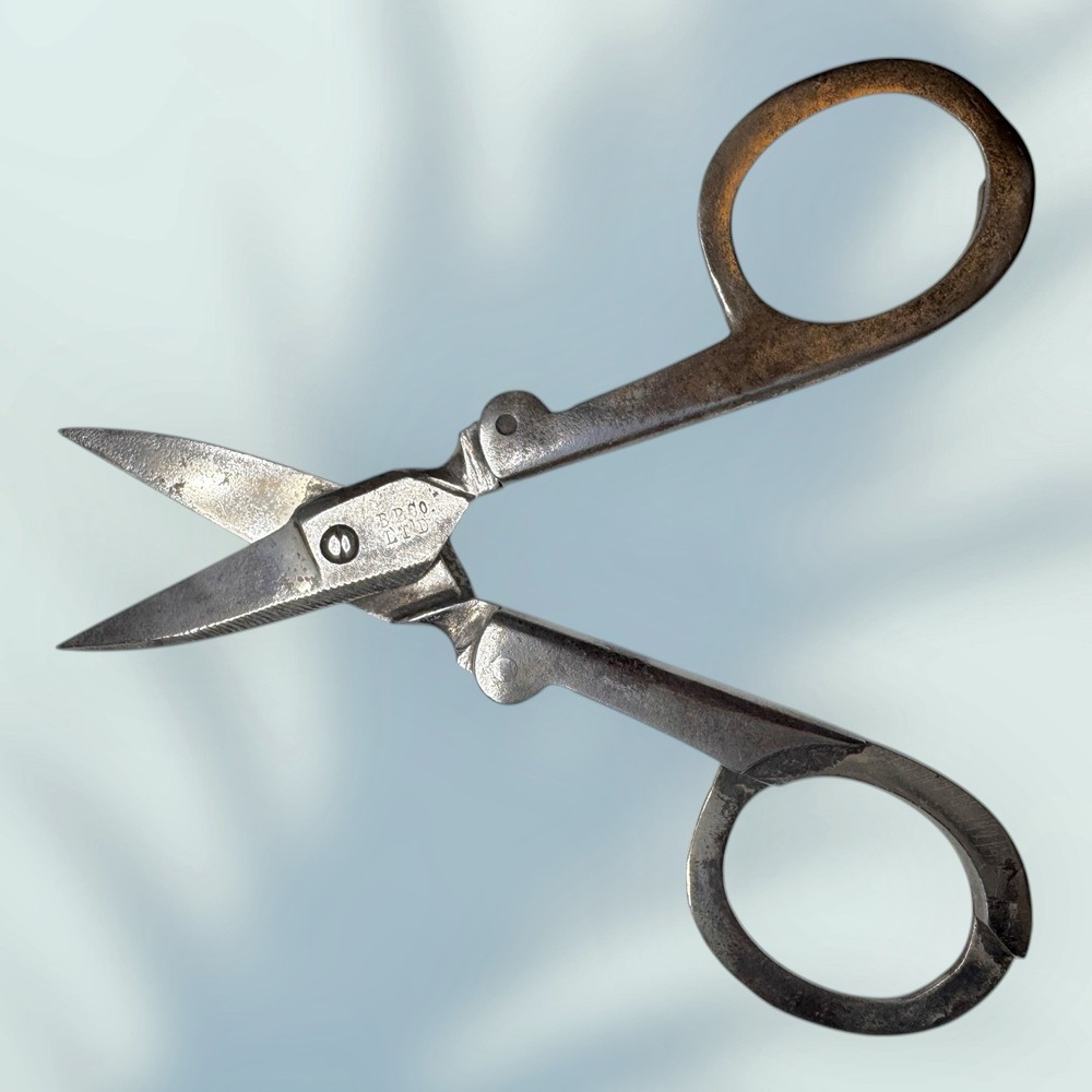 Antique Made In Germany B & P Co. LTD Folding Scissors 4”