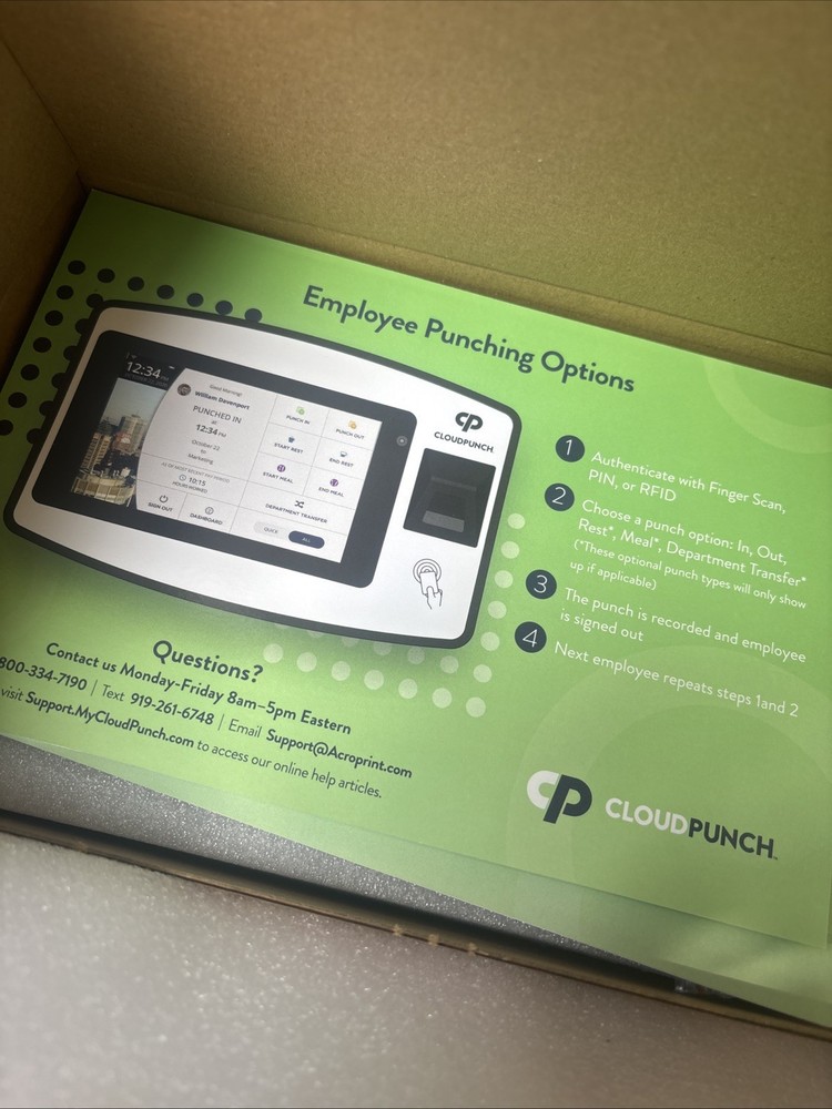 Cp200 touch tablet time clock