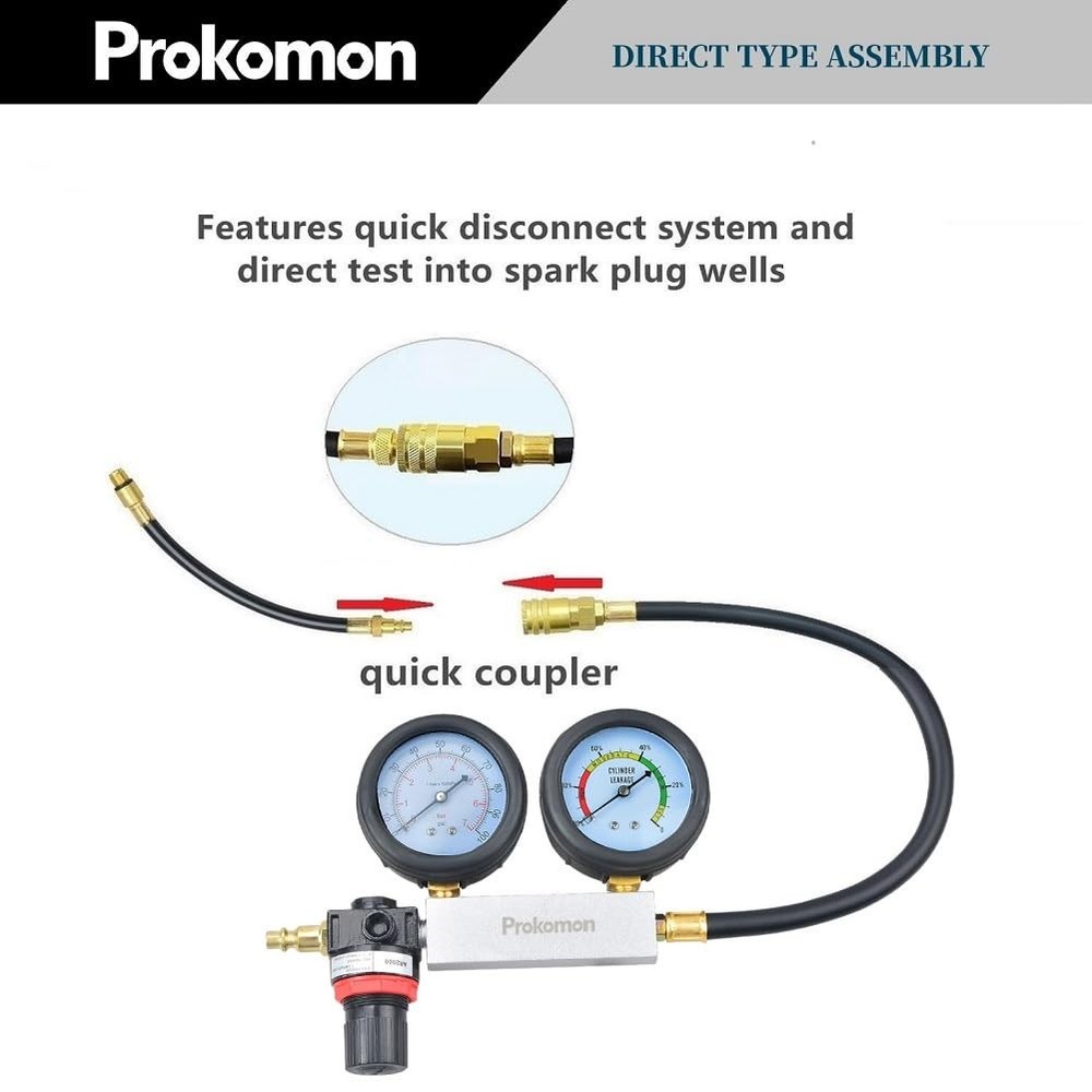 Prokomon Engine Cylinder Leak Down Tester KitGasoline Engine Leakdown Tester ...