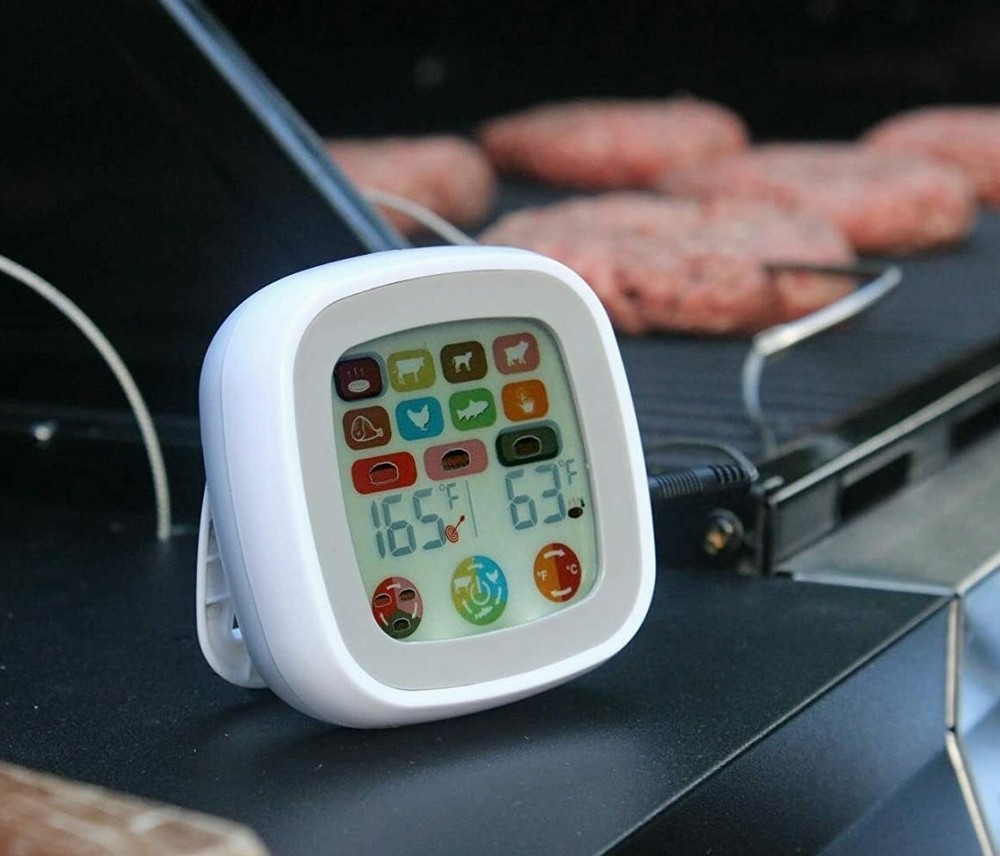 Digital Meat Cooking Thermometer Touchscreen 7 Preset Modes Temperature Gauge